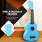 Finesse Ukelele - Starterset - 21 inch - 4 snaren - Blauw