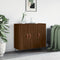 vidaXL - Dressoir - 90x34x80 - cm - bewerkt - hout - bruin - eikenkleur