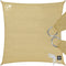 tectake® Zonnescherm - Vierkante Zonneluifel - UV-bescherming 50+ - 3x3 m - Zandkleur