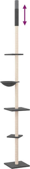 vidaXL - Kattenmeubel - vloer - tot - plafond - 263,5-289,5 - cm - donkergrijs