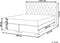 DUCHESS - Boxspring - Lichtgrijs - 180 x 200 cm - Polyester