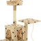 vidaXL - Kattenkrabpaal - met - sisal - krabpalen - 120 - cm - pootafdrukken - beige