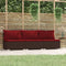 vidaXL - Bank - 3-zits - met - kussens - poly - rattan - bruin