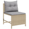 vidaXL - 6-delige - ligbed - set - met - kussens - - - Beige - Poly - Rattan