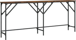 vidaXL - Wandtafel - 180x29x75 - cm - bewerkt - hout - gerookt - eikenkleurig