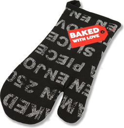 KOOK Ovenwant Baked with Love - Zwart met opdruk