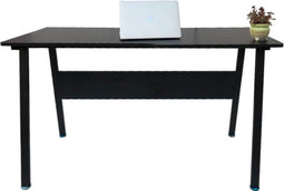 Computertafel bureau Stoer - industrieel modern - 130 cm breed - zwart frame en tafelblad