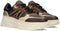 PS Poelman JANA - Dames Sneakers - Chunky zool 5 cm - Bruin met beige