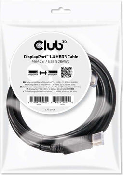 Club3D CAC-2068 - DisplayPort-kabel 1.4 HBR3 32,4 Gbps - 2 m Zwart