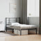 vidaXL - Bedframe - met - hoofdbord - metaal - wit - 100x190 - cm