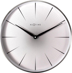 NeXtime - Wandklok - 40 cm - Metaal - Wit - '2 Seconds'