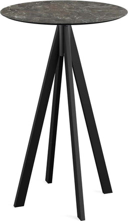 Statafel Galaxy Marble Infinity Zwart Frame HPL Ø70cm - Giga Meubel