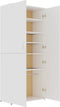 vidaXL - Schoenenkast - 80x39x178 - cm - bewerkt - hout - wit