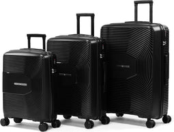 Milanoro Kofferset - 3-delig - Lichtgewicht Polypropyleen 360° Wielen TSA-slot - Zwart (3 stuks)