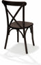 Crossback Stapelstoel massief hout, bruin - SET VAN 7