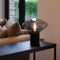 Atmooz - Tafellamp Flight - Slaapkamer / Woonkamer - Industrieel - Zwart - rookgrijs glas - Hoogte 150cm - Metaal en Glas