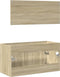 vidaXL - 2-delige - Badkamermeubelset - bewerkt - hout - sonoma - eikenkleurig