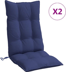 vidaXL - Stoelkussens - 2 - st - hoge - rug - oxford - stof - marineblauw