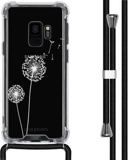 iMoshion Hoesje Geschikt voor Samsung Galaxy S9 Hoesje Met Koord - iMoshion Design Hoesje met Koord - Wit / Transparant / Dandelion