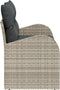 vidaXL - 2-Zits - Tuinsofa - met - Opslag - & - Kussens - Lichtgrijs - Poly - Rattan