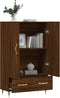 vidaXL - Hoge - kast - 69,5x31x115 - cm - bewerkt - hout - bruin - eikenkleur