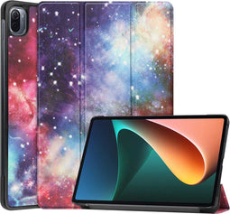 imoshion Tablet Hoes - Geschikt voor Xiaomi Pad 5 Pro, Xiaomi Pad 5 - Design Trifold Bookcase - Space