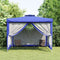vidaXL - Prieel - met - dubbel - dak - 3x3x2,68 - m - stof - blauw