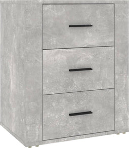 vidaXL - Nachtkastje - 50x36x60 - cm - bewerkt - hout - betongrijs