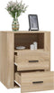 vidaXL - Nachtkastje - 50x36x60 - cm - bewerkt - hout - sonoma - eikenkleurig