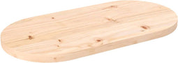 vidaXL - Tafelblad - ovaal - 80x40x2,5 - cm - massief - grenenhout