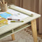 SoBuy KMB92-GR Kinderbureauset - Tafel met 2 Krukjes - Opbergruimte - Wit