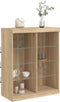 vidaXL - Dressoir - met - LED-verlichting - 81x37x100 - cm - sonoma - eikenkleurig