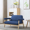 vidaXL - Tweezitsbank - stof - blauw