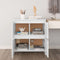 vidaXL - Dressoir - 70x41x75 - cm - bewerkt - hout - wit