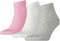 Puma Unisex Quarter Plain (3-pack) - unisex hoge enkelsokken - roze