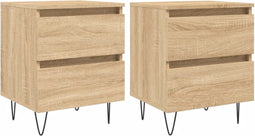 vidaXL - Nachtkastjes - 2 - st - 40x35x50 - cm - sonoma - eikenkleurig