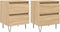 vidaXL - Nachtkastjes - 2 - st - 40x35x50 - cm - sonoma - eikenkleurig