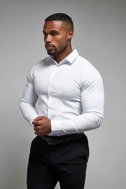 Tailored Athlete overhemd - Muscle Fit - maat M - wit