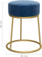 vidaXL - Hocker - rond - fluweel - blauw