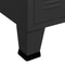 vidaXL - Dressoir - industrieel - 105x35x62 - cm - metaal - en - glas - zwart
