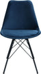Kick kuipstoel Velvet donkerblauw - zwart frame - set van 4
