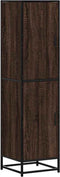 vidaXL - Hoge - kast - 35,5x35x139 - cm - bewerkt - hout - en - metaal - bruin - eiken