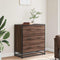 vidaXL - Dressoir - 68x35x76 - cm - bewerkt - hout - en - metaal - bruin - eikenkleur