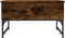 vidaXL - Salontafel - 70x50x40 - cm - bewerkt - hout - en - metaal - gerookt - eiken