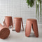 sweeek Niki - Set van 4 stapelkrukken - Boucléstof Ø30 / 44 x H46cm - Terracotta