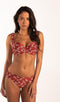 Beachlife Little Leaves - Bikinitop met beugel - Multiway met ruffle en basic bandjes - Roest/Bruin/Rood/Bloemenprint