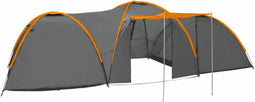 vidaXL - Iglotent - 8-persoons - 650x240x190 - cm - grijs - en - oranje