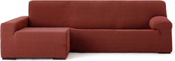 Hoes voor chaise longue met lange armleuning links Eysa JAZ Donkerrood 180 x 120 x 360 cm