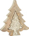 J-Line decoratie Puzzel Kerstboom - hout - goud/glitter - large
