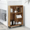 vidaXL - Opbergtrolley - smal - 48x13x68 - cm - bewerkt - hout - artisanaal - eiken